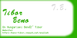 tibor beno business card